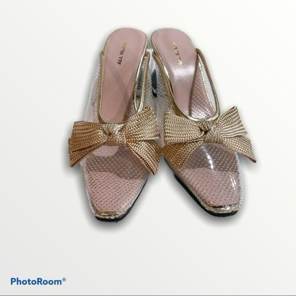 ALL BLACK Women's Clear Ribbon Mules | NWB - Picture 4 of 5